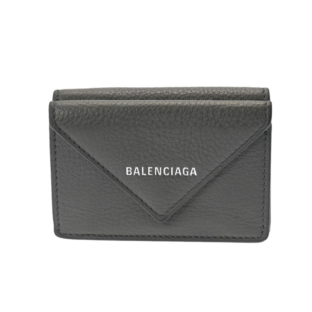 BALENCIAGA Paper Wallet Gray Calf Tri fold